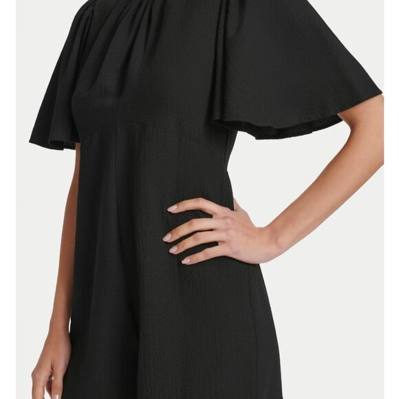 CALVIN KLEIN Women's Flutter Sleeve Black Romper , Plus Size, Size 14 - Picture 2 of 6